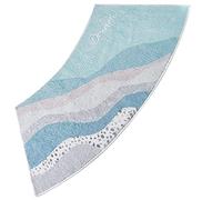 DFEO@MF Curved Bath Mat, Curved Shower Rug, Washable Curved Bath Mat, Water Absorbent Bathroom Rug Non Slip, Lamb Wool, for Shower Or Tub (ocean)
