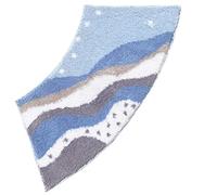 DFEO@MF Curved Bath Mat, Fluffy Microfiber Curved Shower Mat, Absorbent Ultra Soft Bath Mat for Round Showers, Machine Washable, 45X100CM (Ocean)