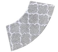 DFEO@MF Curved Shower Mat, Curved Bath Mat Non Slip Washable, 45X100cm Soft and Absorbent Bath Mat Perfect Around Curved Shower, for Shower Cubicle or Bathroom Tub (Grid)