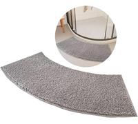 DFEO Quadrant Curved Shower Mat, Bathroom Rugs, 45x100cm Curved Bath Mats For Bathroom, Soft And Dries Pretty Quick, Machine Washable, For Circular Shower And Bathroom Tub. (Dark gray)
