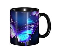 DFEPFKGOKL Cute Beautiful Glowing Butterfly Coffee Mug â€“ 11oz Two Tone Color Ceramic Cup, 3D Pattern Double Color Ceramic Mugs, Personalized & Funny Coffee & Tea Drinking Cups Gift