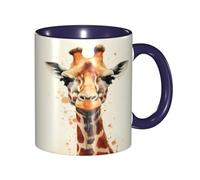 DFEPFKGOKL Cute Clever Giraffe Coffee Mug â€“ 11oz Two Tone Color Ceramic Cup, 3D Pattern Double Color Ceramic Mugs, Personalized & Funny Coffee & Tea Drinking Cups Gift