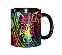 DFEPFKGOKL Cute Colorful Rainbow Zebra Coffee Mug - 11oz Two Tone Color Ceramic Cup, 3D Pattern Double Color Ceramic Mugs, Personalized & Funny Coffee & Tea Drinking Cups Gift