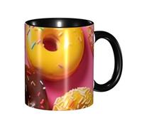 DFEPFKGOKL Cute Doughnut Coffee Mug â€“ 11oz Two Tone Color Ceramic Cup, 3D Pattern Double Color Ceramic Mugs, Personalized & Funny Coffee & Tea Drinking Cups Gift