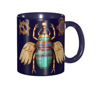 DFEPFKGOKL Cute Egyptian Scarab Coffee Mug â€“ 11oz Two Tone Color Ceramic Cup, 3D Pattern Double Color Ceramic Mugs, Personalized & Funny Coffee & Tea Drinking Cups Gift