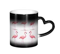 DFEPFKGOKL Flamingos On White, Heat Changing Coffee Mug - Color Changing Mug in The Sky, 11 Oz Ceramic Magic Cup, Heat Sensitive Mugs, Personalized Gift (GIF Boxed)