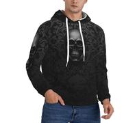DFEPFKGOKL Gothic Wallpaper Skull Men'S Hoodie Pullover Hooded Sweatshirt Hoodies With Big Pockets, Long Sleeve 3d Graphic Casual Loose Fit Hooded Sweatshirts For Men
