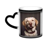DFEPFKGOKL Heat Changing Coffee Mug - Cute Labrador Dog - Mesmerizing Color-Changing Mug in The Sky, 11 Oz Ceramic Magic Mug Cup for Cafes, Offices, Homes