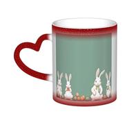 DFEPFKGOKL Heat Changing Coffee Mug - Easter Bunny - Mesmerizing Color-Changing Mug in The Sky, 11 Oz Ceramic Magic Mug Cup for Cafes, Offices, Homes