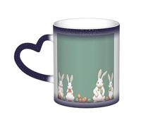 DFEPFKGOKL Heat Changing Coffee Mug - Easter Bunny - Mesmerizing Color-Changing Mug in The Sky, 11 Oz Ceramic Magic Mug Cup for Cafes, Offices, Homes