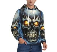 DFEPFKGOKL Horror Ghost Skull Men'S Hoodie Pullover Hooded Sweatshirt Hoodies With Big Pockets, Long Sleeve 3d Graphic Casual Loose Fit Hooded Sweatshirts For Men