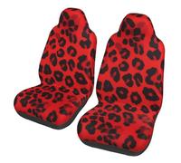 DFEPFKGOKL Red Leopard Pattern Universal Car Seat Covers Front Pair, Car Seat Cushion Cover, 2 Pieces Auto Seat Covers, Easy Clean & Durability, Fits Most Cars, Suvs, Trucks