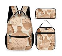 DFEPPJHG Bottle Pattern 3 Pcs Backpack Set Travel Bag Laptop Backpack with Lunch Bag Pencil Bag Casual Daypack, Bottle Pattern, One Size, Travel Backpacks