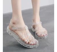 DFEPPJHG sandals for women Women Sandals Pvc Jelly Heel Transparent Women Clear High Heels Sandals Pumps Shoes-multi3-5
