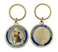 DFFDFF St Christopher Protect Us Challenge Coin Keychain Travellers Pattern Keychain for Travelers