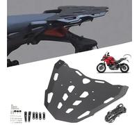 DFFMQSJ 2024 Upgrade Motorcycle Luggage Rack Rear Tail Cargo Carrier CNC Top Case Holder Support Bracket Punch-Free Installation Top Plate Compatible with Ducati Multistrada mts 950 1200 1260 15-21