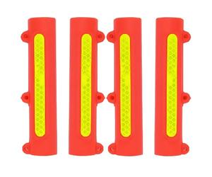 DFFMQSJ 4Pcs Universal Electric Scooter Frame Guard Bumper Block Anti-Collision with Reflective Strips, Body Anti Scratch Side Crash Bar Block, Anti Drop Frame Protector, 22mm Pipe Diameter Use(red)