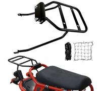 Compatible with Honda Ruckus Zoomer Motorcycle Rear Rack Set, Rear Luggage Rack & 2Pcs Reflective Cargo Net, Thickened Steel Top Box Holder Support Bracket Cargo Carrier Bracket Accessories