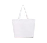 DFGBAPKBL Canvas Shopping Bag Women Shoulder Bag Reusable Shopper Storage Bag For shopping and travelling(White)