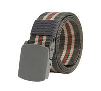 DFGBAPKBL Canvas Web Belts Mens Plastic Buckle Design Men Belts Stripe Weaving Nylon & Women Youth Military Training Casual(B Gray)
