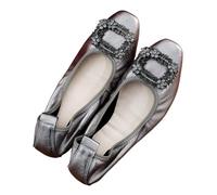 DFGBAPKBL Folding Flat Shoes for Women Women Ballet Flats Foldable Soft Slip On Woman Luxury Prom Ballerina Wedding Party Shoes(Dark Grey,6.5)