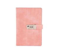 DFGBAPKBL Lockable Diary Password Book Female Thickened Notepad Retro Canvas with Lock A5 Creative Diary Stationery Handbook Notebook Book(Pink)
