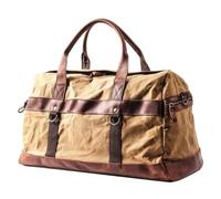 DFGBAPKBL WaterProof Waxed Canvas Leather Men Travel Bag | Hand Luggage Bag Carry On Large Tote Vintage Men Duffle
