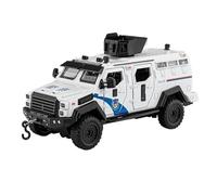DFGEVEMBOB Alloy Body Detailed Interior 1:32 Armored Off-Road Police Alloy Die-Cast Model Car with Sound and Light Simulation Toy Car(Batteries Not Included)(White)