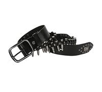 DFGGE Men Women Punk Rock Gothic Leather Belt Pin Buckle Waist Belt with Bullets Studs Hip Hop for Jeans, Pants, Dresses,Black,120cm(40"~42")