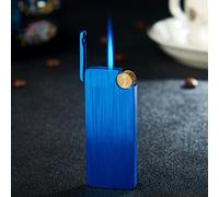 DFGHJK Torch Wheel Metal Flint Lighter Gas Lighter Butane Turbo Jet Lighter Cigar Butane Lighter Cigarette Windproof Lighter Tool Men (Color : Blue)