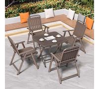 DFGHNBVC 5 Piece Patio Dining Sets With 4 Folding Chairs And Table, Outdoor Patio Table And Chairs Set, For Bistro, Garden, Backyard, Deck,A