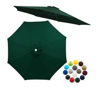 DFGHNBVC 7.5Ft Patio Umbrella Canopy Replacement, Uv Protective Cover For 8 Ribs Outdoor Market, Dark Green Shade For Garden, Pool Yard - Durable Weather-Resistant
