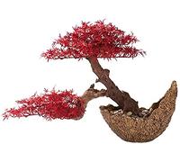 DFGHNBVC Artificial Bonsai Simulation Welcome Pine Red Maple Leaf Tree Bonsai Artificial Potted Hotel Corridor Porch Japanese-Style Plant Potted Ornaments Potted Tree Artificial Desktop D