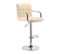 DFGHNBVC Bar Stools Dining Chair Swivel Bar Stool Faux Leather Hydraulic Height Stool Chromed Frame Counter Stools Adjustable Height 63-83Cm Won'T Wobble,Brown 38Cm Base,Beige-41Cm Base