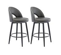 DFGHNBVC Bar Stools Dining Chair Swivel Bar Stool Set Of 2, Premium Pu Leather Upholstered Counter Stools With Back For Pub Home Bar Dining Room,A 62Cm Sitting Height,D-62Cm Sitting Height