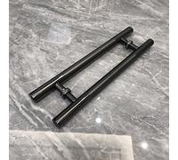 DFGHNBVC Barn Door Handle H Shape Pull Push Door Handle,Stainless Steel Sliding Shower Glass Door Handle Interior Exterior Solid Door Knob, Black-50Cm/19.7