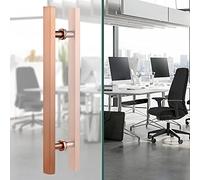 DFGHNBVC Bathroom Entry Kitchen Office Stainless Steel Door Pulls Bar H Shape,Door Pull Door Handle Push Pull for Sliding Barn Doors, Mounted Back to Back,Rose Gold-60Cm/24Inch