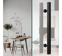 DFGHNBVC Bathroom Entry Kitchen Office Stainless Steel Door Pulls Bar H Shape,Door Pull Door Handle Push Pull for Sliding Barn Doors, Mounted Back to Back,Matte Black-150Cm/59Inch