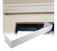 DFGHNBVC Ceiling Mount Curtain Pelmet Box, 15Cm Wide Metal Cornice For Double Track Curtains, Perfect For Home, Office, Bedroom, Living Room,1.5M/4.9Ft