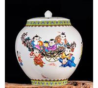 DFGHNBVC Chinoiserie Portable Ceramic Tea Pot Storage Tank Chinese Storage Pot Candy Pot Ginger Pot Decorative Craft Decoration Items,I