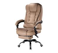 DFGHNBVC Computer Desk Chair, Executive Chairs, High Back Reclining Executive With Footrest And Arms Swivel Gaming Chair Computer Massage Chair,Pink，Khaki