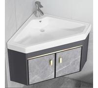 DFGHNBVC Corner Wall Mounted Bathroom Cabinet With Sink Mirror Floating Ceramic Wash Station With Storage Space-Saving Aluminum Sink Cabinet - 48Cm/18.8In