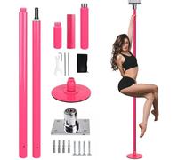 DFGHNBVC Dance Pole Permanently Fixed Stripper Pole, Gym/Studio/Bedroom/Living Room Dance Training Pole,Pink-3.2M-3.4M/10.5Ft-11Ft
