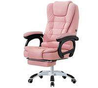 DFGHNBVC Desk Chairs Racing Gaming Chair Swivel Executive High Back With Extended Legrest And Recliner Waist Massage Pu Padding Desk Chair,Pink，Pink