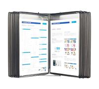 DFGHNBVC Desk Reference Organizer, Wall-Mounted Flip File Holder, 20 Display Pockets, Durable Polypropylene, For Office, Workshop, Restaurant, A4 Document Reference And Storage, Assorted,C