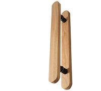 DFGHNBVC Door Handle Glass Door Pull Handle Solid Wood,Rustic Two-Side Sliding Barn Door Handle Bar for Sauna Room,Exterior Interior Push Door Handle Set, Black-120 Cm (47