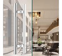 DFGHNBVC Door Handle H Shape Modern Push Pull Door Handle for Indoor Outdoor,Stainless Steel Cupboard Shops Bathroom Door Handles, Silver-50Cm/19.7