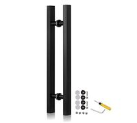 DFGHNBVC Door Pull Modern Sliding Door Handles Set,Double Sided Barn Doors Shower Door Wood Gate Push Bar with Screws, Matte Black-60Cm/24Inch