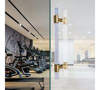 DFGHNBVC Double-Sided Push Pull Door Handle Bar For Glass/Wooden Doors - Transparent H-Shape Sliding Barn Pulls For Hotels Front Doors - Durable Replacement Hardware,Gold-Long 40Cm/16 Inch