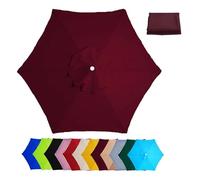 DFGHNBVC Durable Square Patio Umbrella Replacement Canopy - Water Resistant Outdoor Cover For Cantilever Umbrella, Uv Protection For Garden, Beach Pool, Easy Installation,Wine Red-0M/10Ft8Ribs